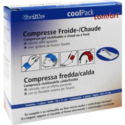 Verpackung eines wiederverwendbaren Kühl- und Wärme-Gelpads mit Anwendungshinweisen.
