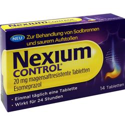 Packung von Nexium Control gegen Sodbrennen, 14 Tabletten.